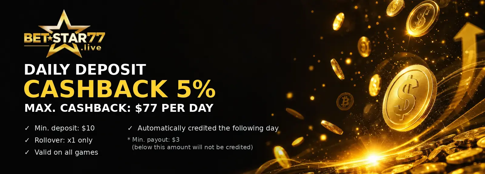 Dialy Deposit CASHBACK 5.0% (AUGUST BUMP)